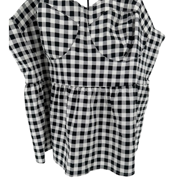 Fashion to Figure Black White Gingham Peplum Tank Top size 2 2X NWT - Picture 5 of 14